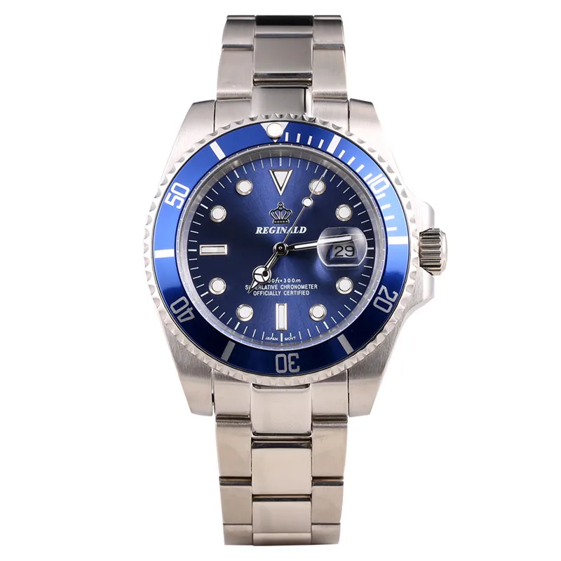 Часы REGINALD мужские GMT вращающийся ободок Японский Miyota 2115 Movt полностью из