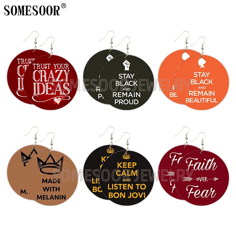 SOMESOOR оставайтесь в черном цвете и красивыми гордая поговорка деревянные висячие