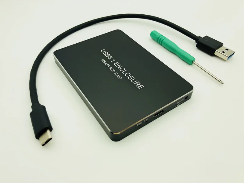 Корпус для SSD USB-C USB3.1 Type-C на 2 порта MSATA Raid 0 1 PM мобильного жесткого диска корпус HDD