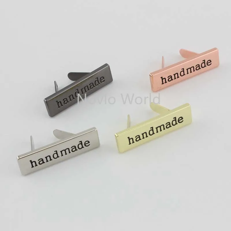 10-50 pieces,4 finish 36X10mm Decorative Handmade Label For Purse Handbag Sewing,Bag Metal Labels