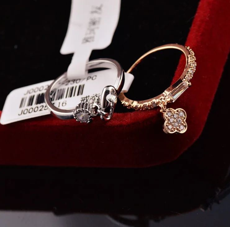 Ya ke Close Friend Shoppe Quality Korean-style Versitile Fashion Hand Jewelry Maintains Color Micro Zircon Ring Mixed Batch