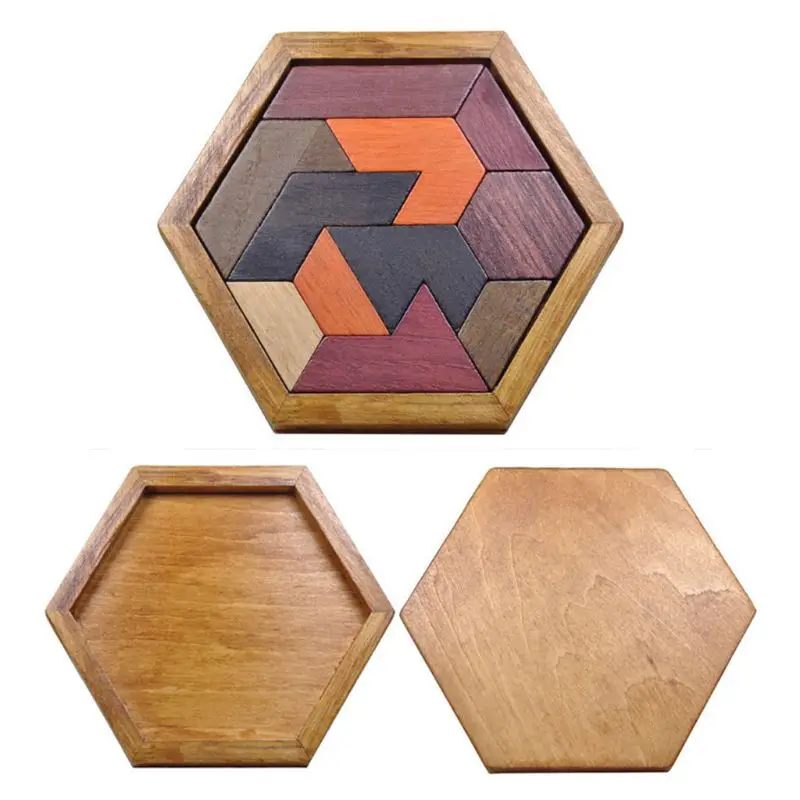 Деревянные Tangram красочные геометрические формы головоломки детские развивающие игрушки CORB
