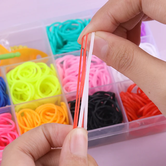 600PCS/Box Rubber Loom Bands Girl Gift For Children Elastic Band For Weaving Lacing Bracelet Toy DIY Bracelets Loom Toys 3