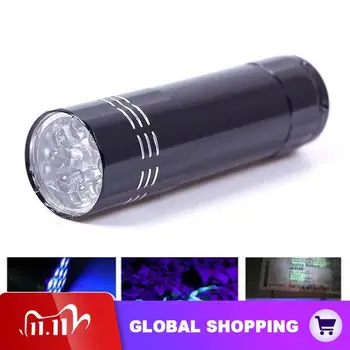 

Mini Portable LED UV Flashlight Torch Black Aluminum AAA Ultra Violet LED Flash Light Light for Inspect Money