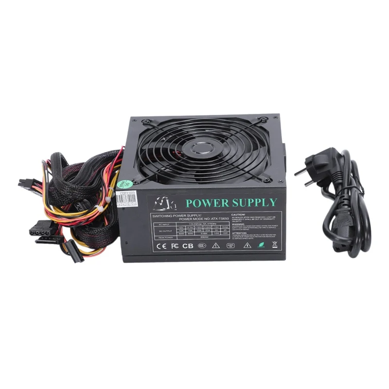 200-260V Макс 650W Питание Psu Pfc 14 см бесшумный вентилятор 24Pin 12V компьютер Sata консоль для ПК-игр с поддержкой Windows Питание для Intel Amd компьютер