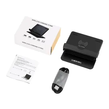 

LUCKYKS Wireless Charging Stand 360 Degree Rotation Foldable Charger Fast Charge for Samsung S6 S7 S8 Edge for Iphone Mini USB