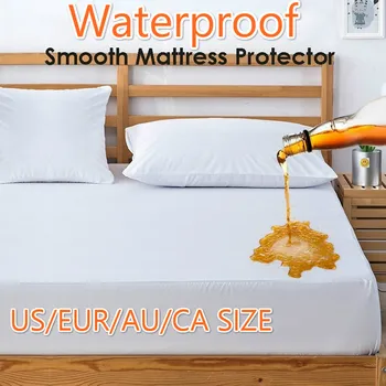 

Top Hypoallergenic 100% TPU Waterproof Smooth Mattress Protector Against Dust Mites And Bacteria Fitted Sheet Mattress Cover