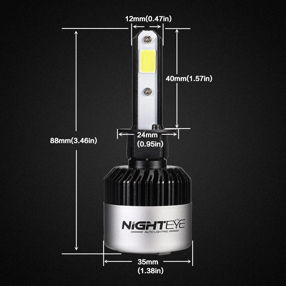 Набор противотуманных фар NOVSIGHT 72 Вт 9000LM H1 супер белые светодиодные лампы 12 В