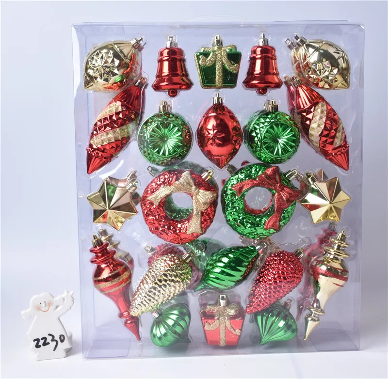 44 boxed Christmas ball series pendant red white blue white gold red green with Christmas combination