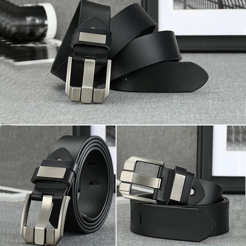 Мужской ремень из натуральной кожи дизайнерский ковбойский кожаный с