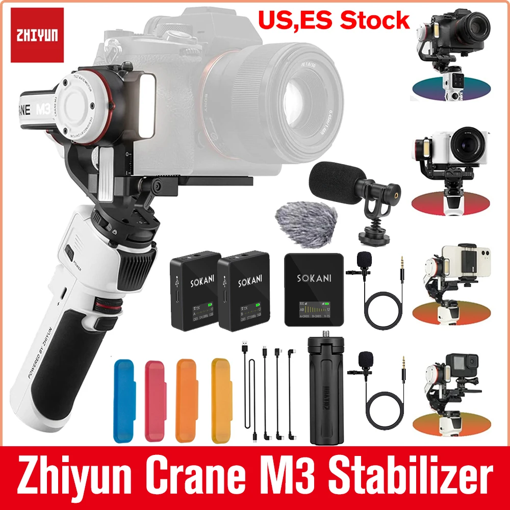 Zhiyun Crane M3 Stabilizzatore Cardanico Palmare A 3 Assi Per Fotocamere Mirrorless Smartphone Iphone Gopro Action Cam Crane M M2 Upgrade
