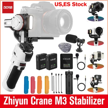 Zhiyun Crane M3 3 축 핸드헬드 짐벌 스태빌라이저, 미러리스 카메라용, 스마트폰 아이폰 고프로 액션 캠 크레인 M M2 업그레이드