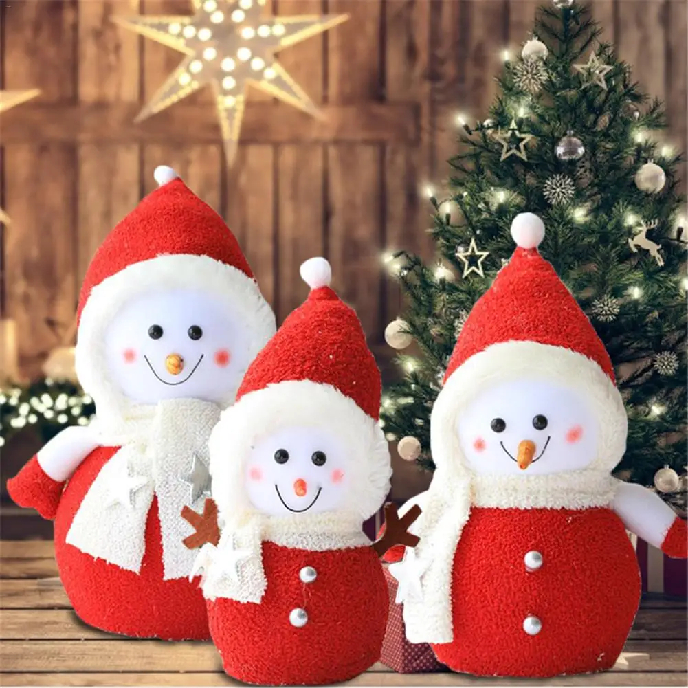 Decor New-Year Decoration Christmas Santa Snowman Desktop Ornaments Xmas Doll Home Decor Merry Christmas Gift For Kid