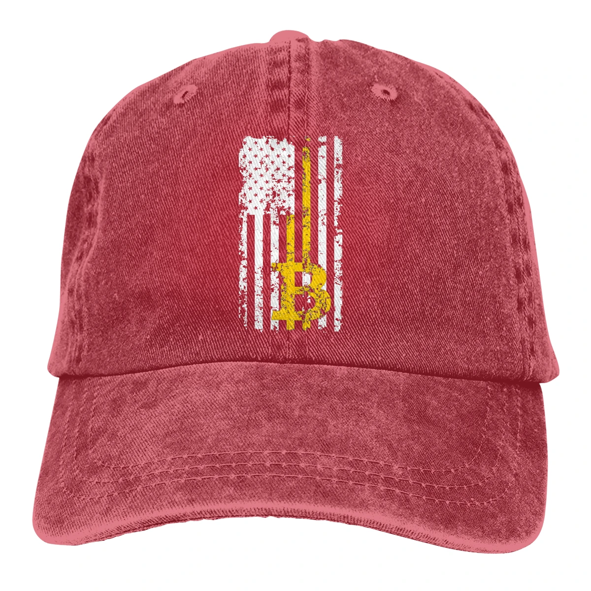 Distressed Биткойн американский флаг Casquette черный унисекс Мужские Женские джинсовые бейсболка с ремешком кепки Регулируемый Гольф папа шляпа