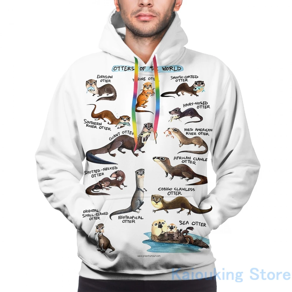 Женская Повседневная Толстовка с надписью Otters of the World |