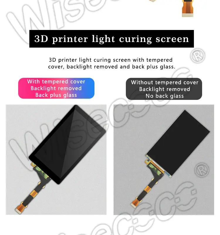 Wisecoco LS055R1SX04 для Photon Wanhao D7 светильник-отверждение 3d принтер ЖК-дисплей+ Защитная пленка+ стекло KLD 1260 1268 ЖК-экран s