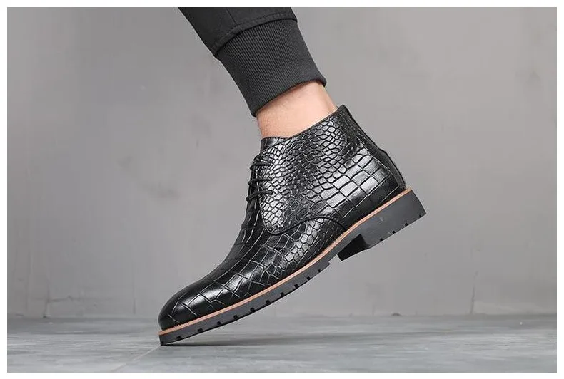 Классические ботинки; сезон осень; зимняя обувь; Мужская официальная обувь из крокодиловой кожи; модные мужские Ботильоны; модельные ботинки на шнуровке; botas hombre