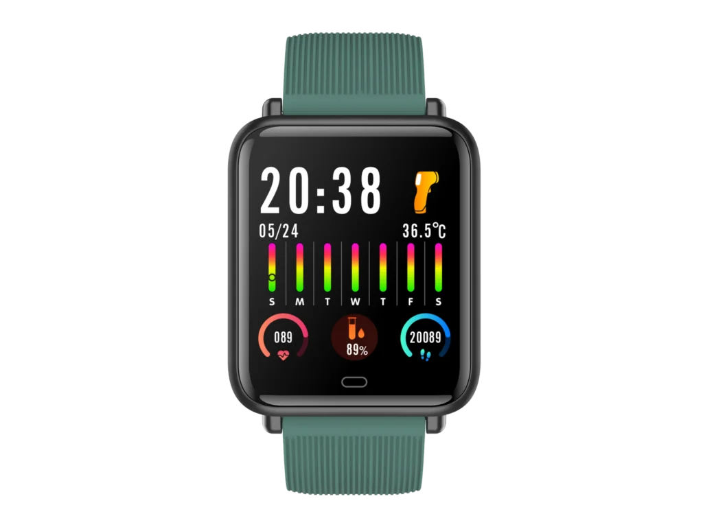2022 Body temperature,Whole snack rate monitoringBlood oxygen monitoringMultiple sports modes,Caller ID and rejection Smartwatch 