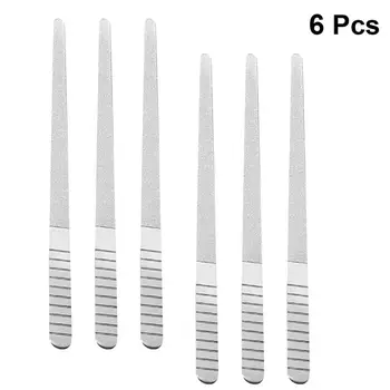 

6Pcs Double-Sided Nail Files Stainless Steel Nail Filers Nail Art Grinding Sanding Manicure Pedicure Tool For Polishing Buffing