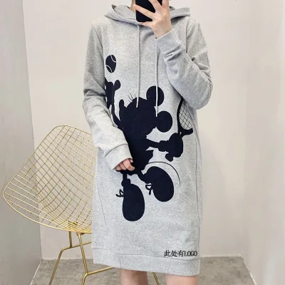 

100% cotton Disney female Sportswear Mickey mouse Sweatshirt lady minnie outewear hooded Shirt