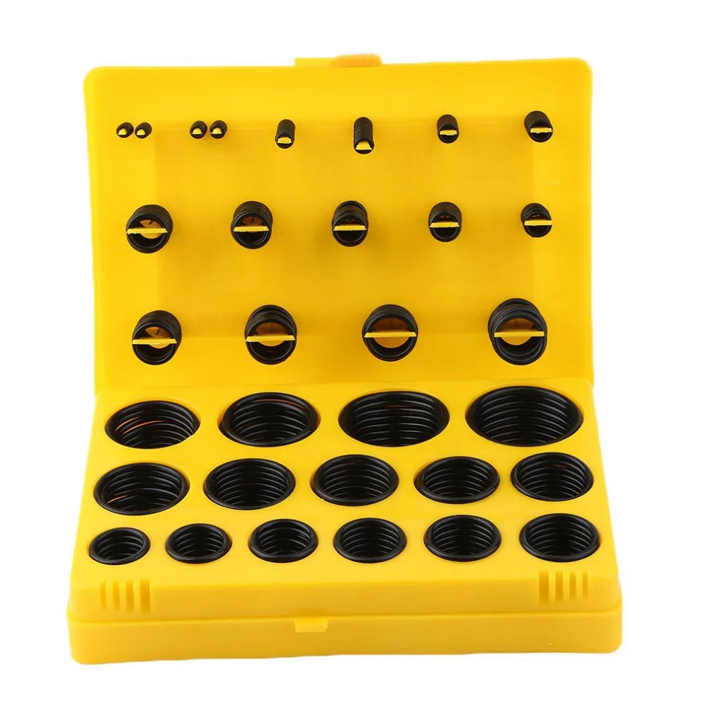 

404Pcs Rubber O Ring Assortment Seal Plumbing Garage Kit With Case for Personal or Professional Workshops and Garages