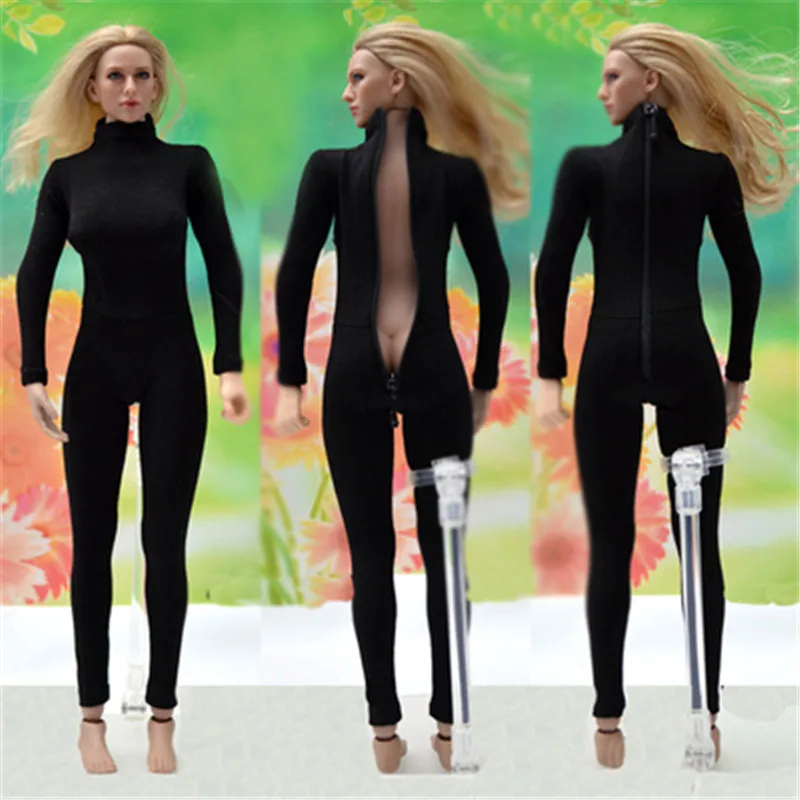 1/6 Leotard Corsetry Leather Tights Sliver Clothes Fit 12''  Female Figure Model 
