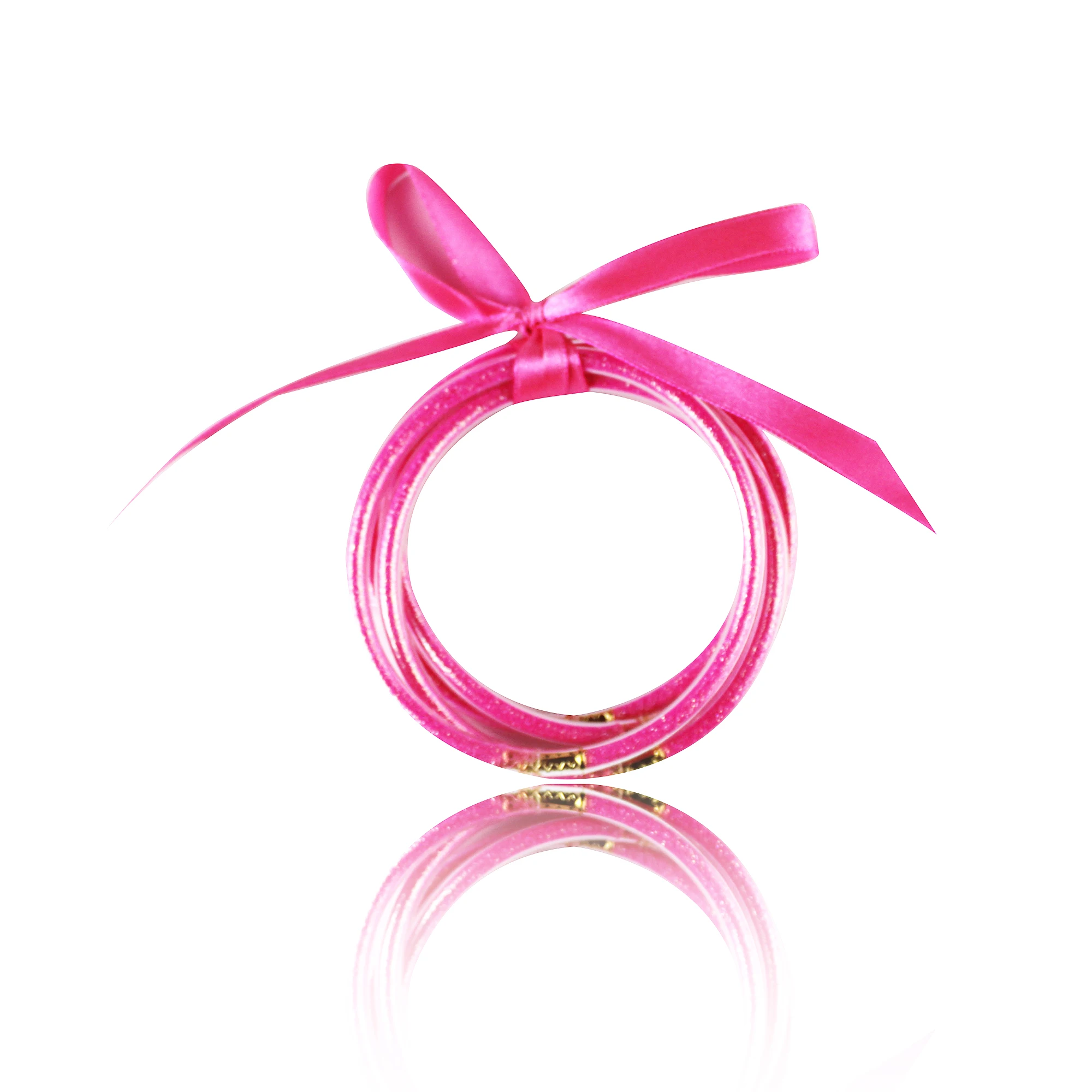 

Colorful Glitter Filled Stack Silicone Circles Bangle Set Women Jelly Bangles Bracelet
