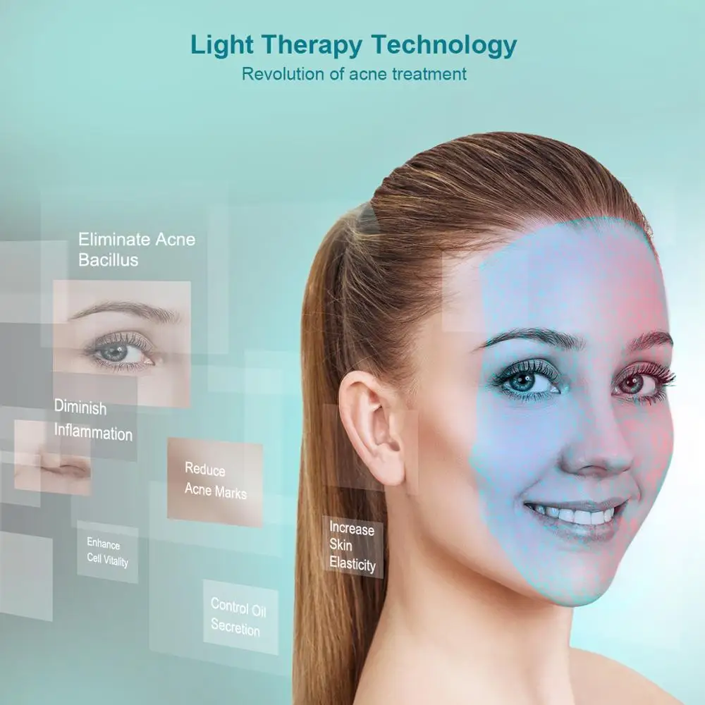  LED Facial Mask LED mask Light Therapy 4 Color Skin Care Rejuvenation Anti Wrinkle Acne Removal Fac - 4000200860766