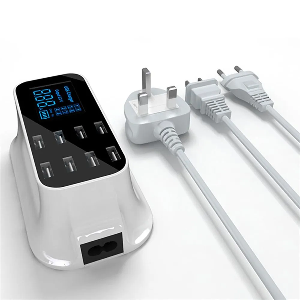 40 Вт Быстрая зарядка 3,0 Смарт 8 usb type C зарядная станция светодиодный дисплей Быстрая зарядка телефон USB зарядное устройство для iPhone samsung адаптер