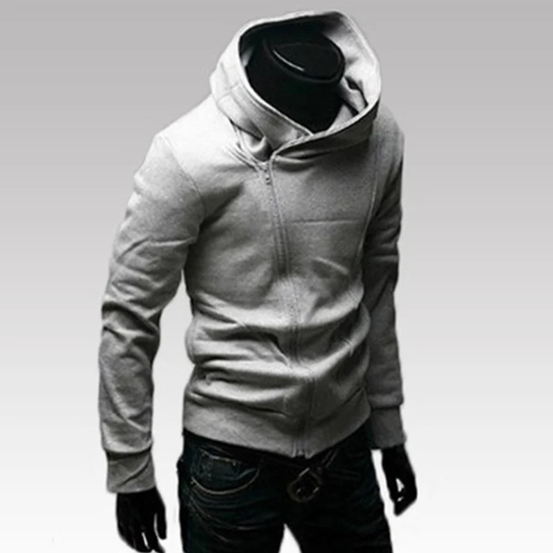 

2019 gray Zipper Cardigan Hoodies Men Fashion Hooded Sweatshirts Spring Spring Sportswear Long Sleeve Slim Tracksuit Jacket