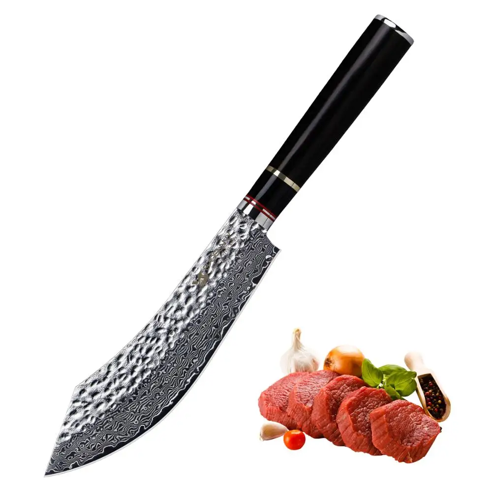 BIGSUNNY, 7 дюймов, нож для мясника, супер дамасский стальной нож для пилинга, нож для мяса с вакуумной обработкой, китайский Кливер