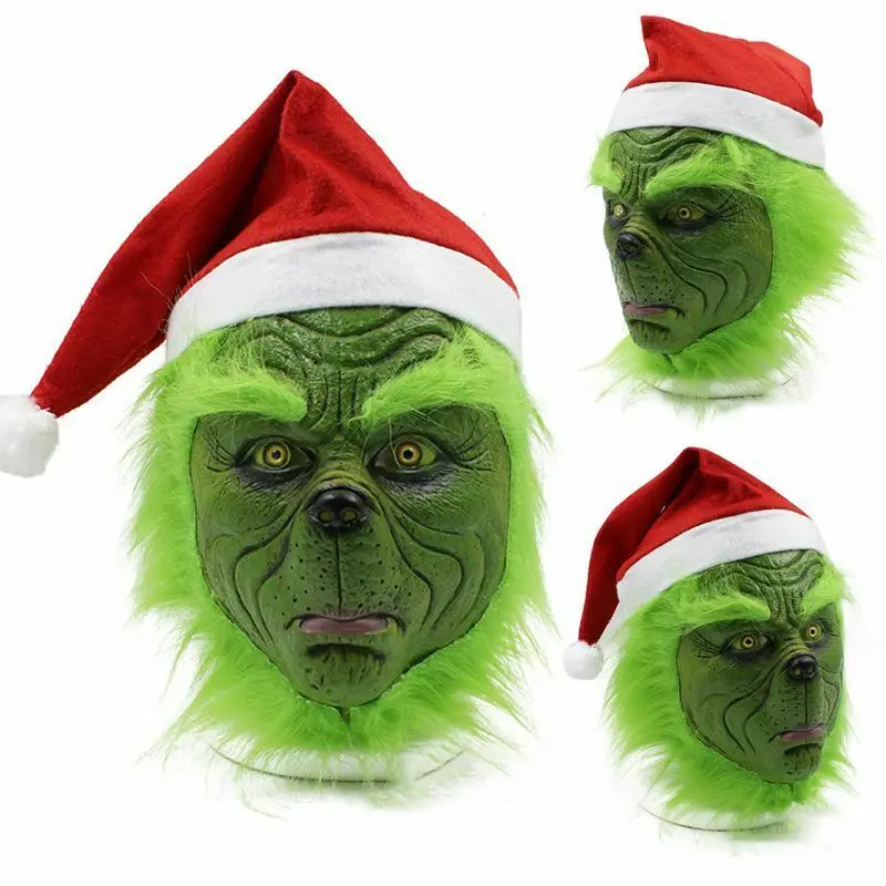 Маска Grinch для костюмированной вечеринки; костюм для взрослых; шлем Grinch; Рождественский реквизит