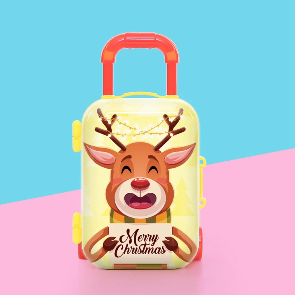 Рождественский подарок, миниатюрный чемодан, чемодан, конфета, Подарочная коробка для печенья, разноцветный чемодан для хранения закусок, детский праздничный подарок, жесть - Цвет: A