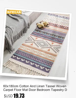 Cotton Kilim Tassel Soft Carpets For Living Room Bedroom Kid Room Home Carpet Floor Door Mat Simple Nordic Style Decorate Rugs