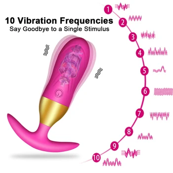 USB Charging 10 Stimulation Wireless Anal Butt Plug Gay Sex Toys for Adult Woman Vaginal Clitoris Vibrator Remote Control Anal 2