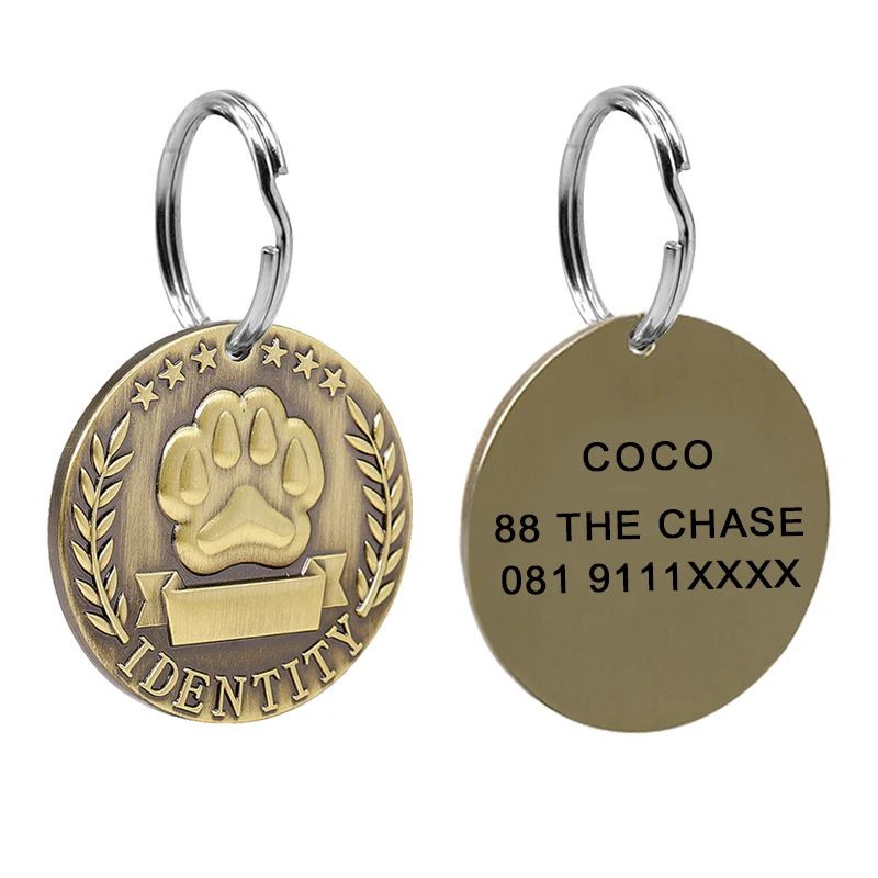 Personalized Engraving Anti lost Dog ID Tag Identification Customized Pet Name Puppy Collar Dog Cat Bone Tags Pet Supplies pet id tags pet collar dog collar tags pet id medal pendant id tag keychain id tag holder