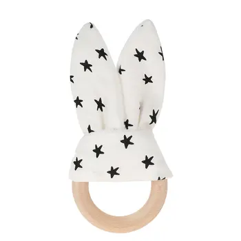 

Wooden Baby Teething Rings Infant Teether Toy DIY Accessories For 3-12 Month Infants Tooth Care Products