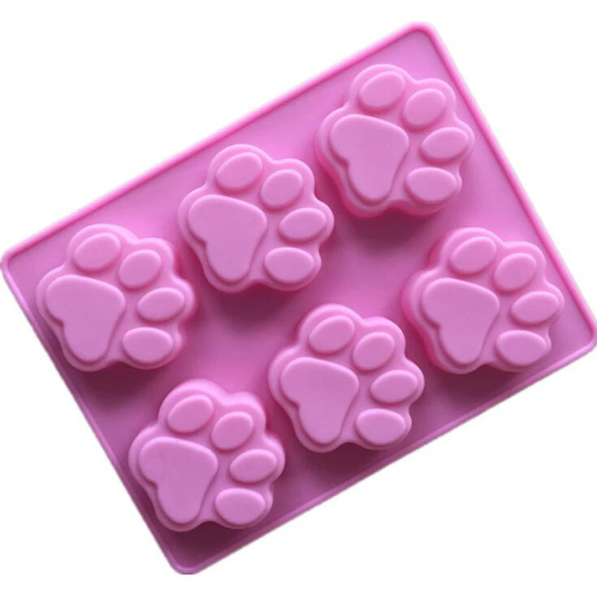 3D Dog Paw Silicone Mold Ice Cube Candy Chocolate Soap Cake Decor Baking Mould 