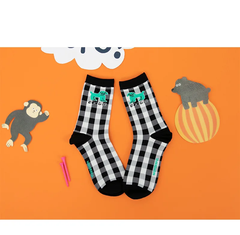 5 Pairs A Lot Harajuku Socks For Men And Women Designer Pattern Illustration Jacquard High-quality Sock