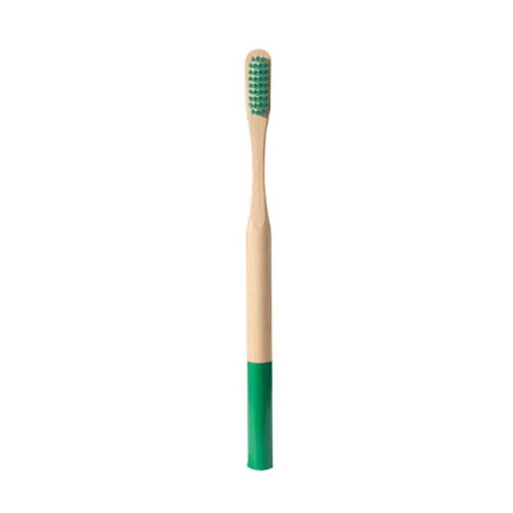 Household Toothbrush Adults Cylinder Cleaning Anti Bacterial Travel Soft Bristles Portable Bamboo Home Unisex Eco Friendly - Цвет: Зеленый