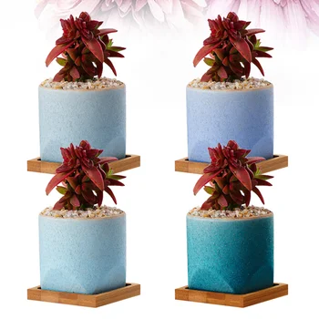 

4PCS Coarse Pottery Flower Pot Practical Succulent Plant Flowerpot Portable Crystal Flower Potting Pot Household Flower Containe