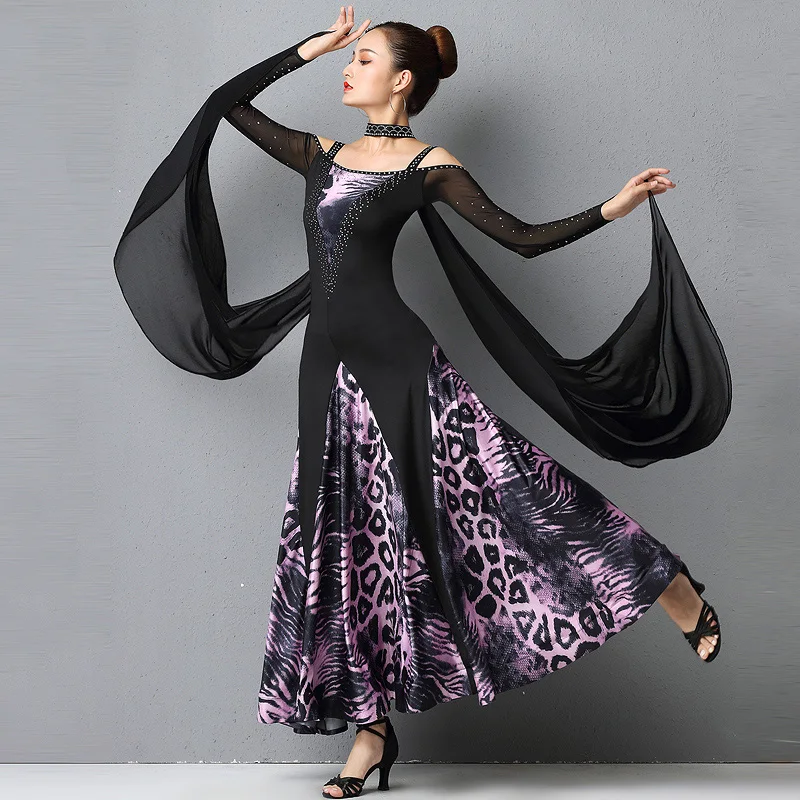 New Ballroom Dance Dress Modern Waltz Standard Competition Rhinestone Dress N03 