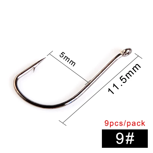 FTK-011 High Carbon Steel Fishing Hook With Ring 7.5-15mm Barbed Single Carp Feeder With Eyes 9
