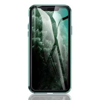 

New Magnetic Tempered Glass Privacy Metal Phone Case Coque 360 Magnet Antispy Protective Cover For Iphone XR XS 11 Pro MAX X