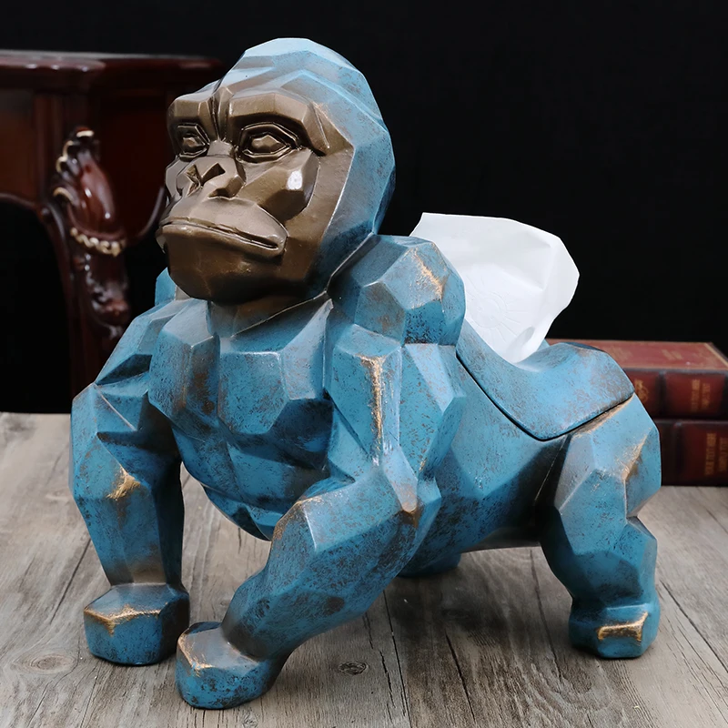 Креативный держатель для ткани Gorilla с геометрическим орнаментом, Кассетный держатель для бумаги Orangutan, поддон для накачки, украшение для гостиной, лучший подарок X3338