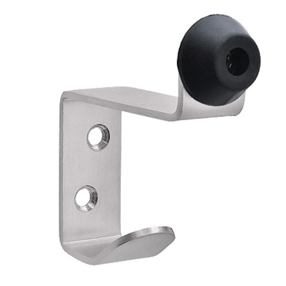 

Office Kitchen Multifunctional Protective Wall Hook Easy Install Coat Hanging Stainless Steel Door Stopper Anti Collision Mini