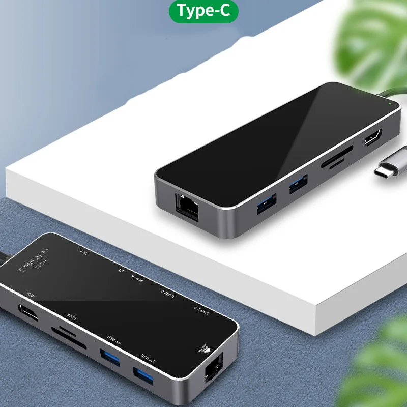 USB-C концентратор 11 в 1 type-c для нескольких USB 3,0 HDMI 4k RJ45 адаптер питания type C концентратор ВЦБ разветвитель для Macbook Pro Air