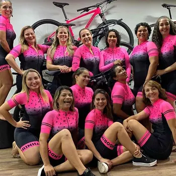 

New Cycling Skinsuit Short Sleeve Triathlon Women Bike Jumpsuit Trisuit Bodysuit One-piece Conjunto Uniform Brazil Ciclismo Run