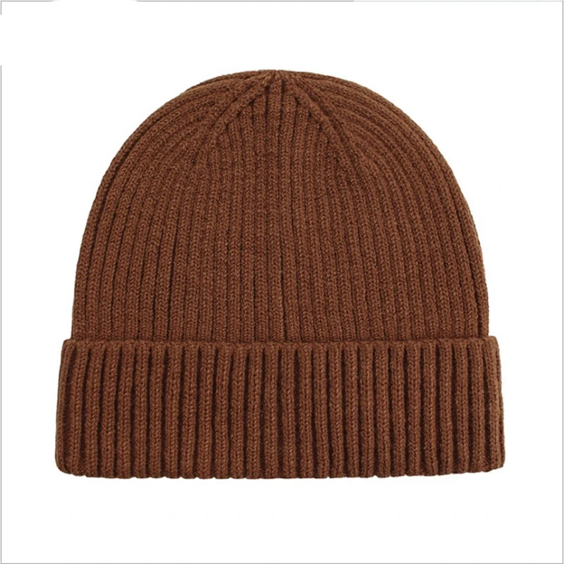 Knitting Vertical Stripes Unisex Beanie Hat Simple Casual Tide Crimping Dome Autumn Winter Hat Adult Cap designer skully hat