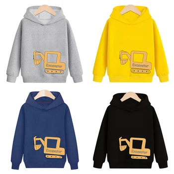 

Boys Girls Clothes Cotton Hooded Sweatshirt Children's Kids Casual Sportswear Infant Sport Clothing Print Car Spring Autumn Baby